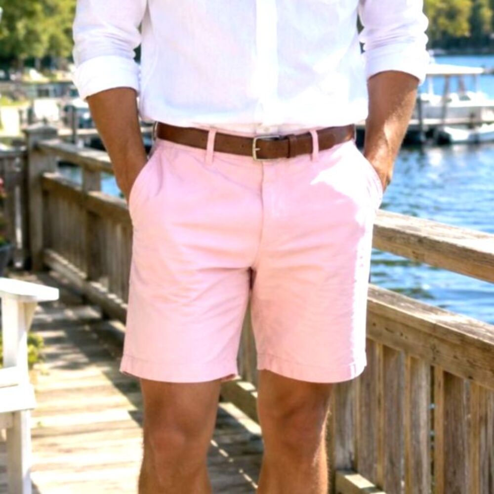 Preppy Men's J.Crew Club Pink Chino Shorts, Pastel Prep, Golfcore,